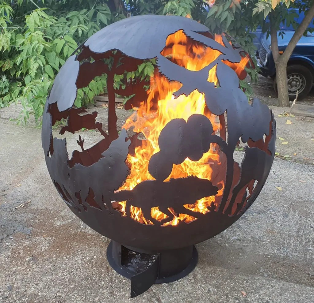 Стальная сфера - шар для разведения костра купить в Челябинске Металлический шар для костра купить с доставкой в Челябинск